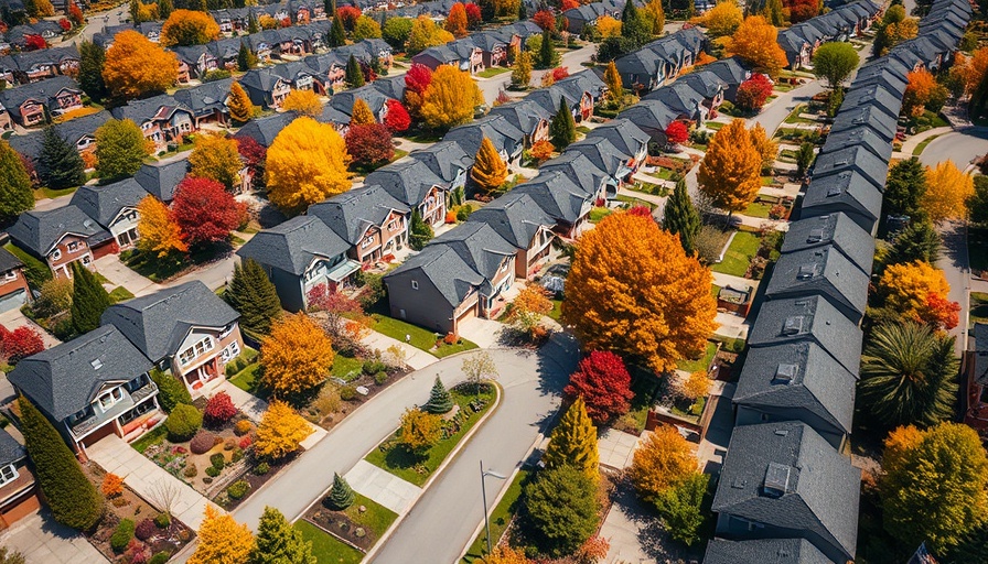 HOA vs CDD suburban neighborhood aerial view.