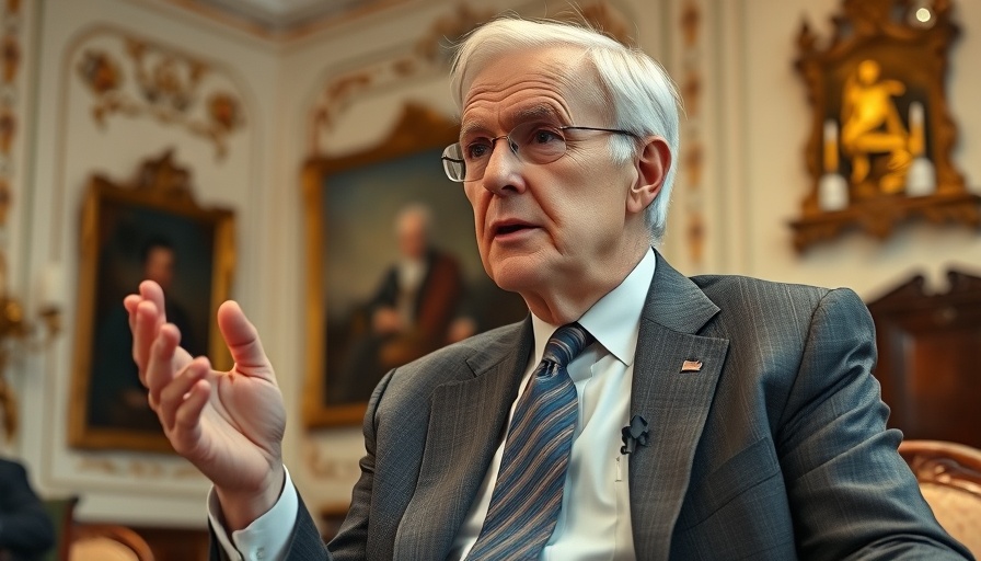 An older man speaking in a formal setting related to Western tech companies in Russia.