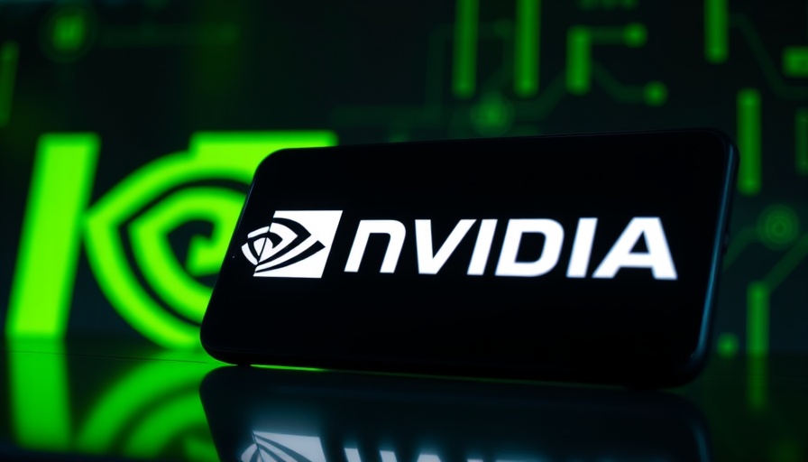 Nvidia logo on smartphone with green background, illustrating Nvidia H20 chip licensing requirements.
