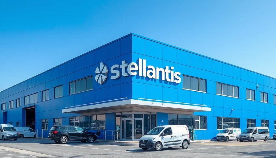 Stellantis building with logo at Site de Douvrin.