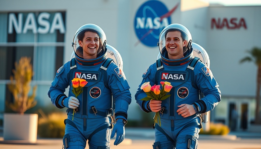 NASA Starliner mission astronauts walking with flowers, smiling