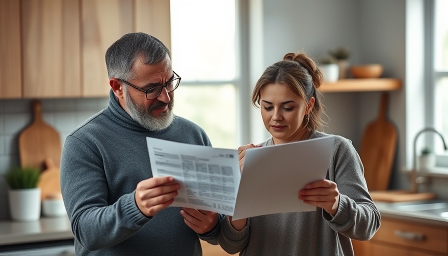 Concerned couple reviewing financial documents at home about types of unemployment and management strategies.