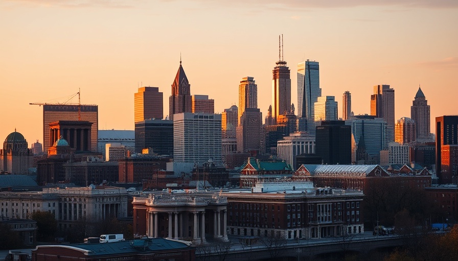 Philadelphia skyline at sunset, highlighting city life for pros and cons of living in Pennsylvania.
