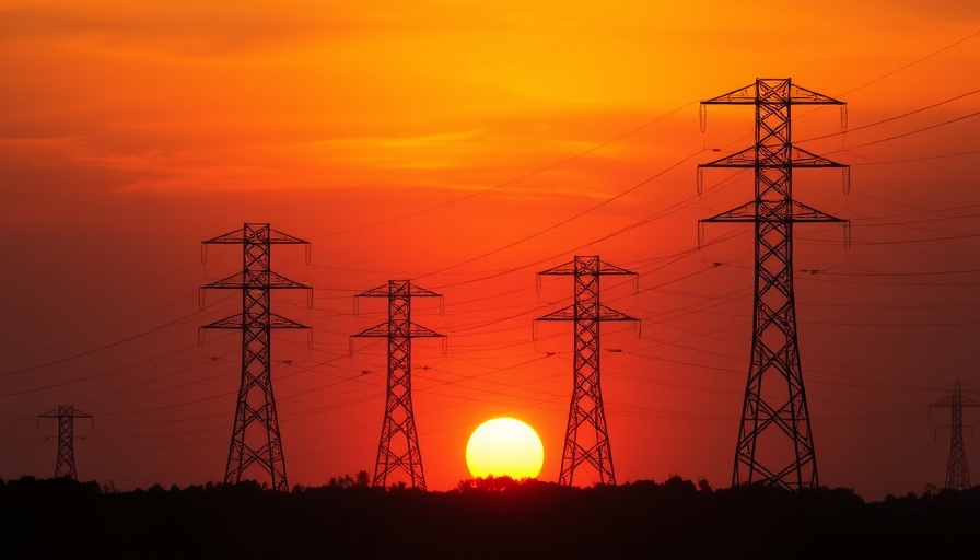Electricity pylons at sunset symbolizing business startup funding.