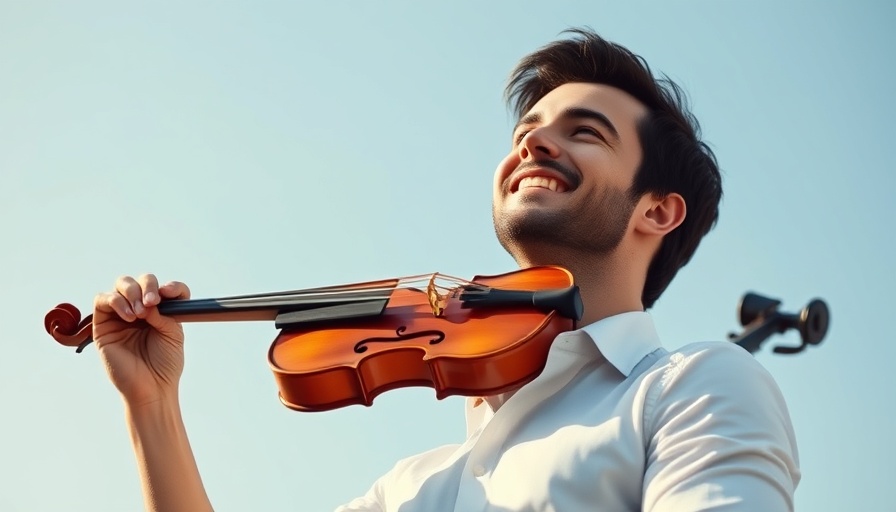 Musician at Free Summer Concerts Marin holding a violin.