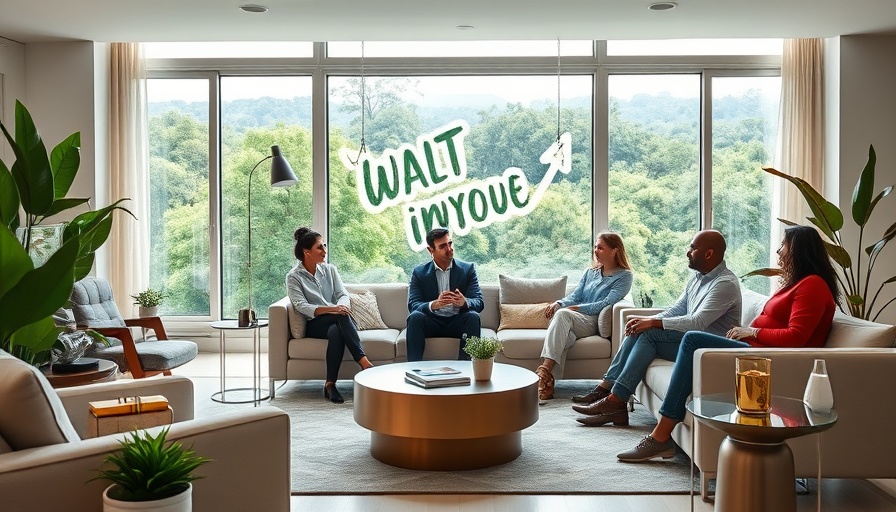 Professionals discussing high-net-worth wealth management strategies in a modern living room.