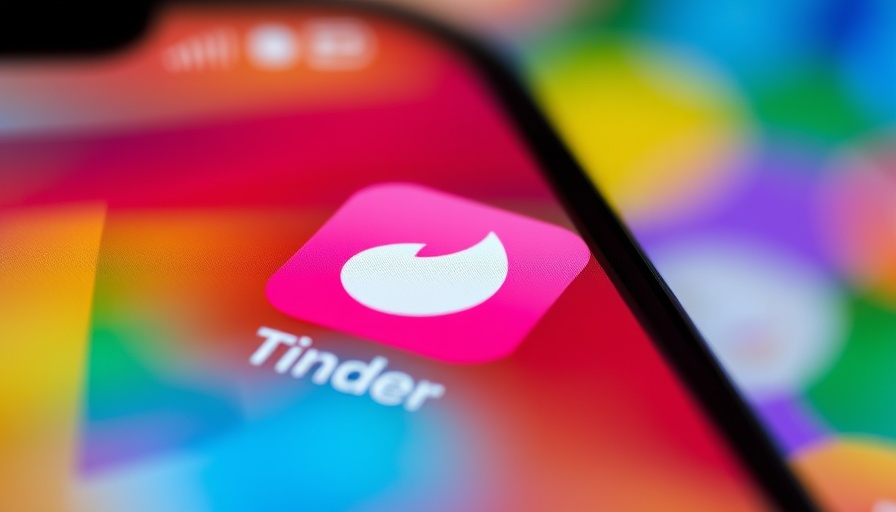 Close-up of Tinder app icon on smartphone screen.
