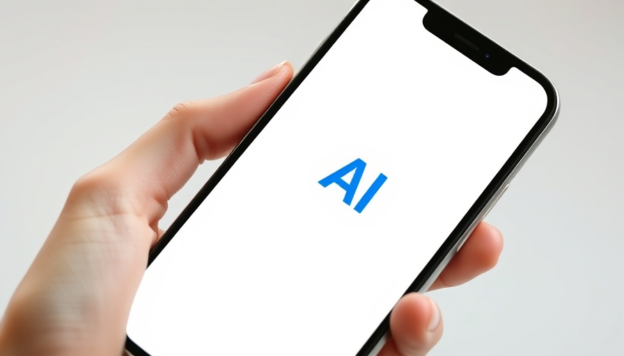 Smartphone showing an AI app logo on white background for AI productivity tools.