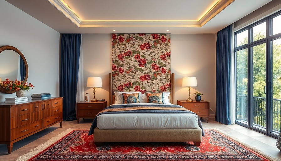 Elegant bedroom showcasing headboard design and color selection.