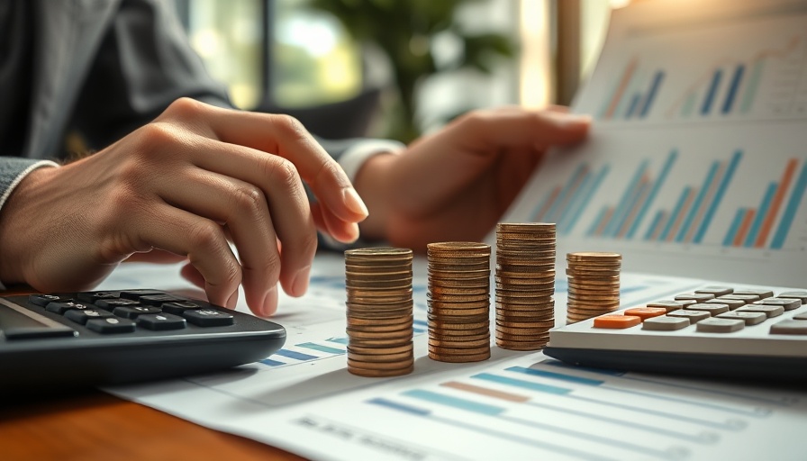 Hands analyzing financial charts with coins for debt management strategies.
