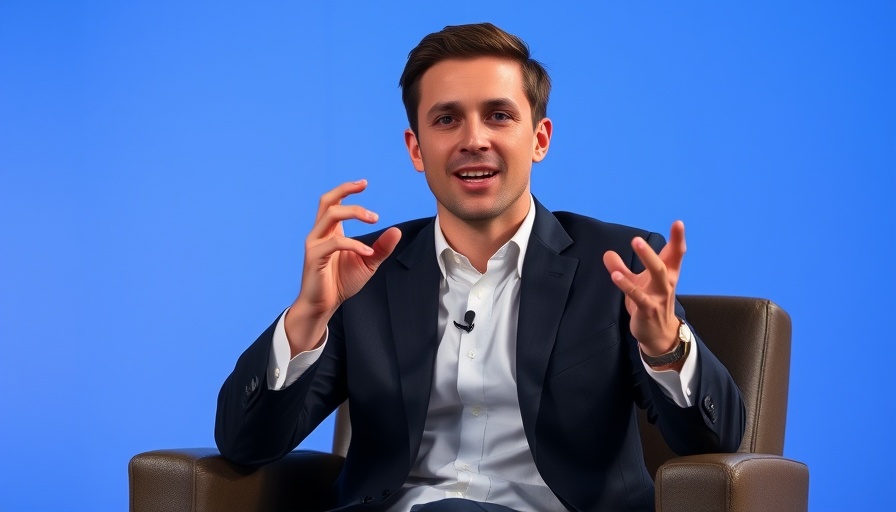 Young man speaking at AI trivia challenge for startups event.