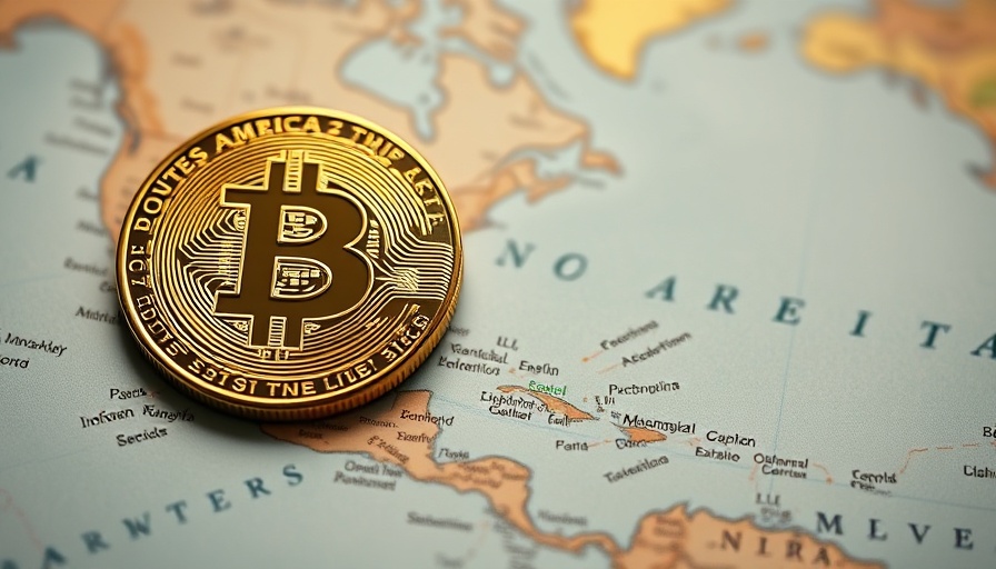 Gold Bitcoin on North America map representing Bitcoin market trends.