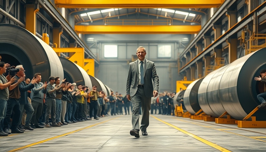 Prominent figure addresses workers at American Steel plant, Trump steel tariffs.