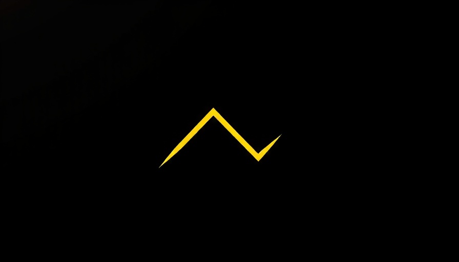 Modern logo with upward trend line on dark background