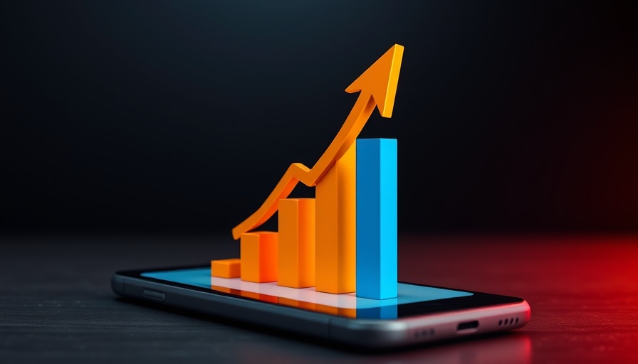 3D bar chart on smartphone, illustrating insider trading in healthcare stocks