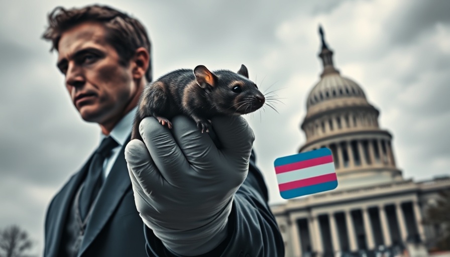 Transgender Mice Research illustration with Capitol backdrop.