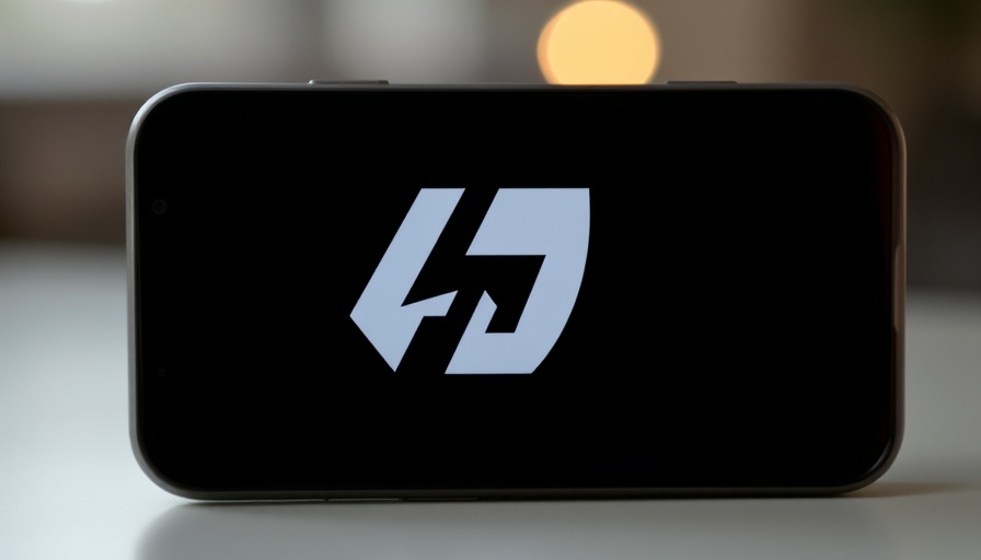 Abstract logo on smartphone screen, business startup strategies.
