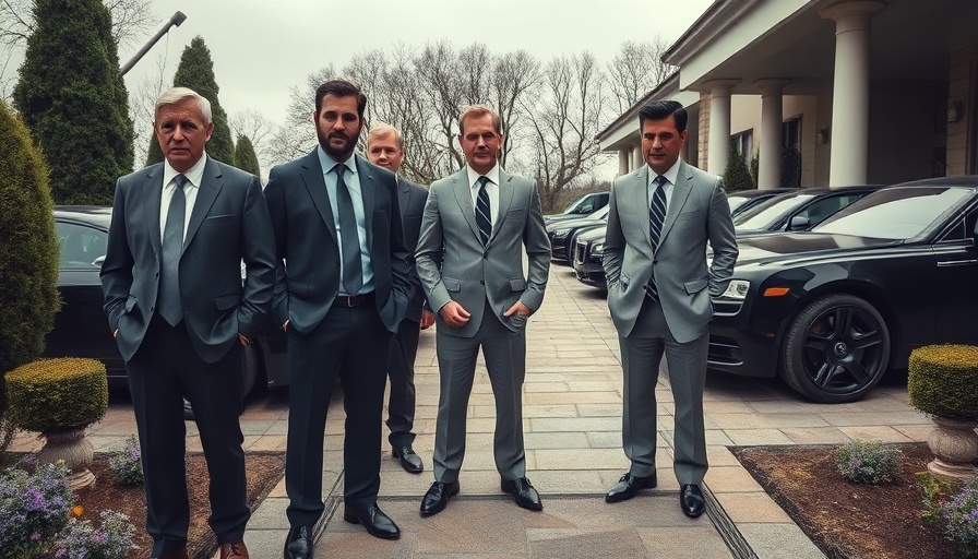 Group of men in suits outside a building, Iran nuclear enrichment topic.