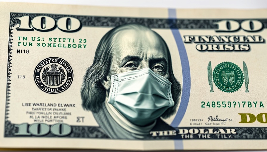 U.S. hundred-dollar bill with figure wearing mask, symbolizing debt contagion.