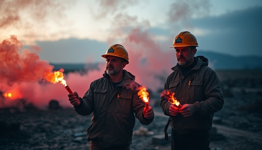 Safety training for workers in dangerous jobs with flares and protective gear.