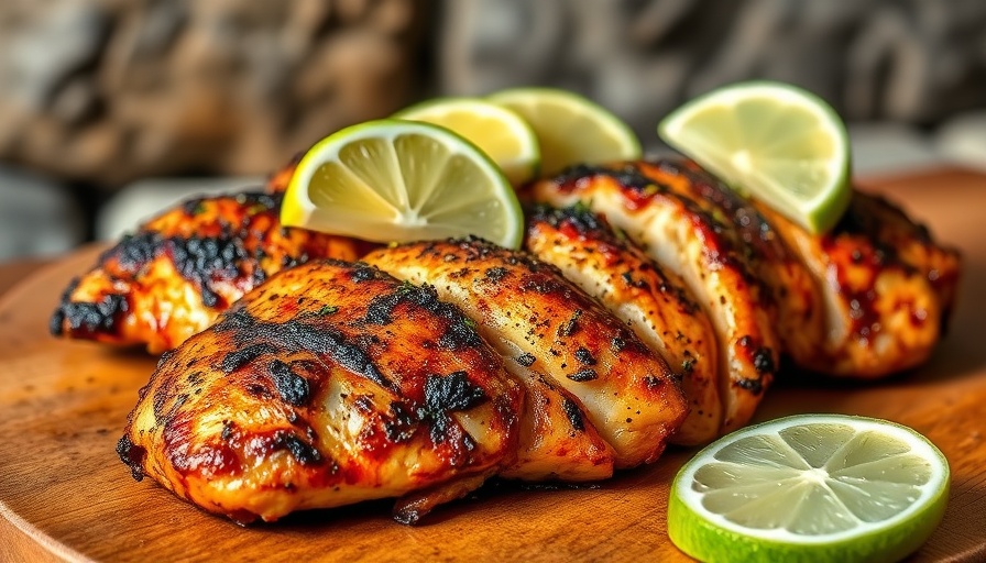 Easy dinner ideas: Blackened chicken with lime wedges.