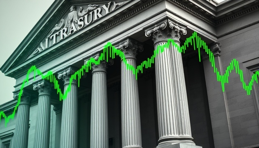 Dollar Treasury yields correlation graph over Treasury building