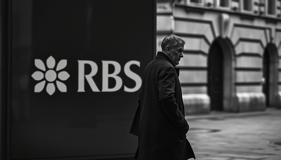 RBS reprivatisation implications: figure passing RBS sign.