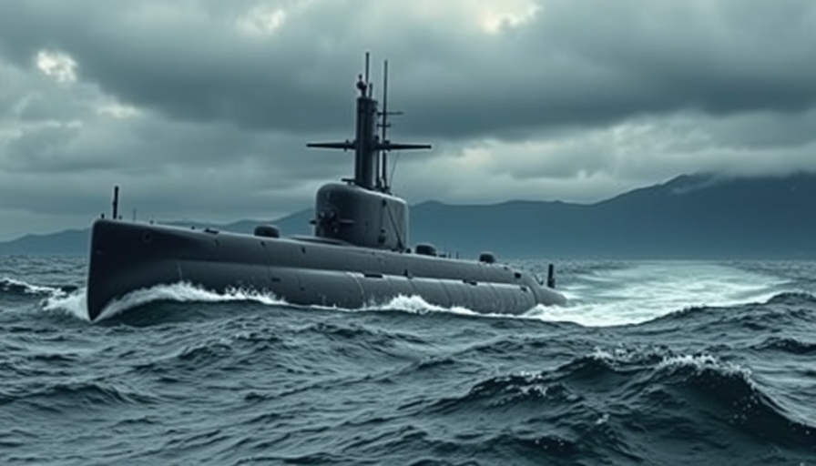 Military submarine in rough seas, Britain submarine fleet expansion.