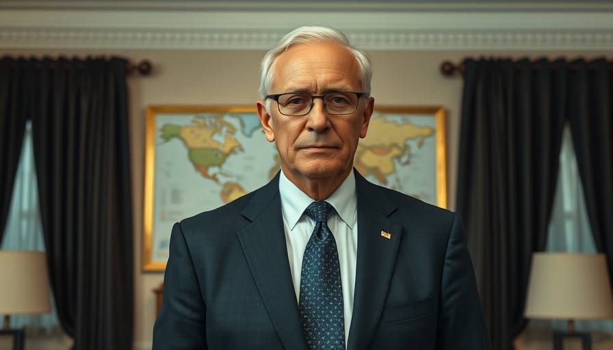 Confident older man in suit and tie, U.S. will never default, portrait style.