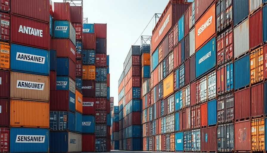 Shipping containers stacked, illustrating US-China trade impacts.