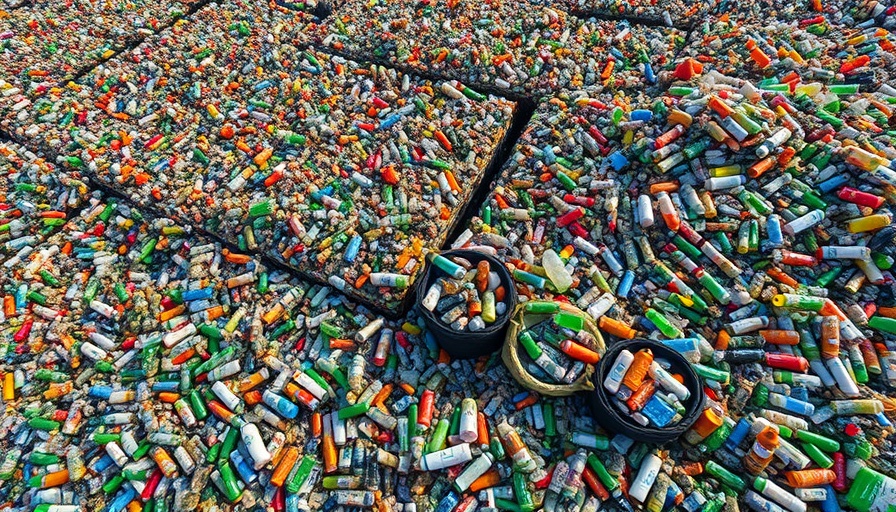 Aerial view of plastic waste illustrating the need for sustainable living.