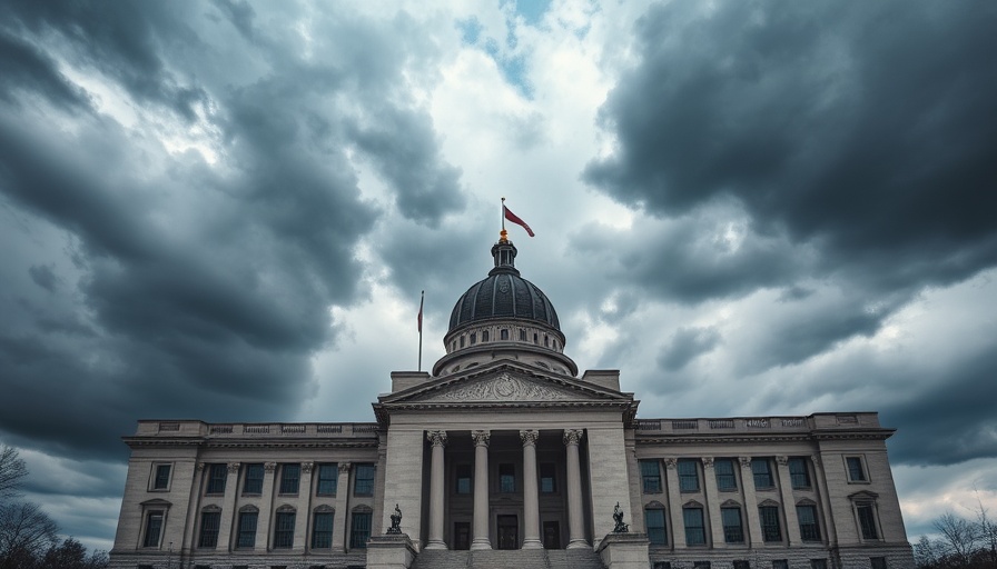 Federal building under cloudy sky representing economic strategies.