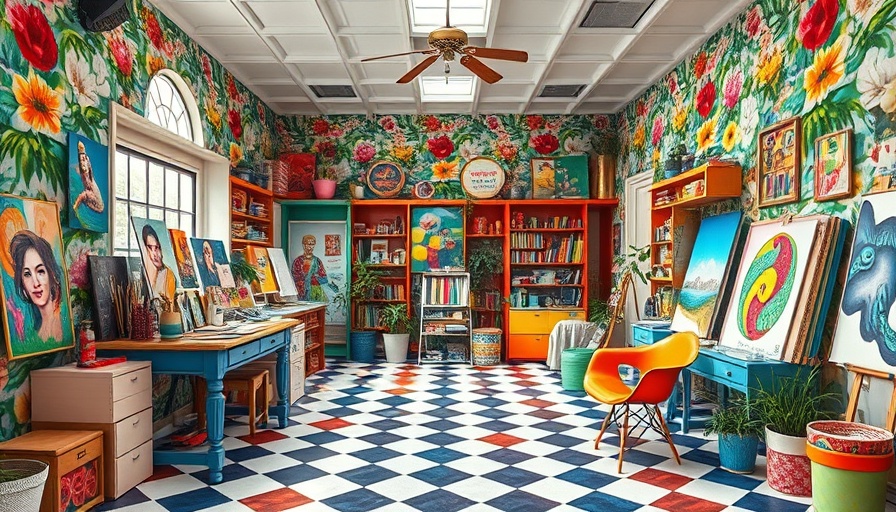 Vibrant art studio highlights creativity amid online negativity.