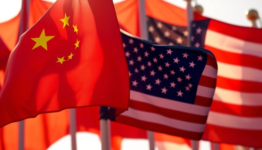 Close-up flags of China and US symbolizing trade relations.