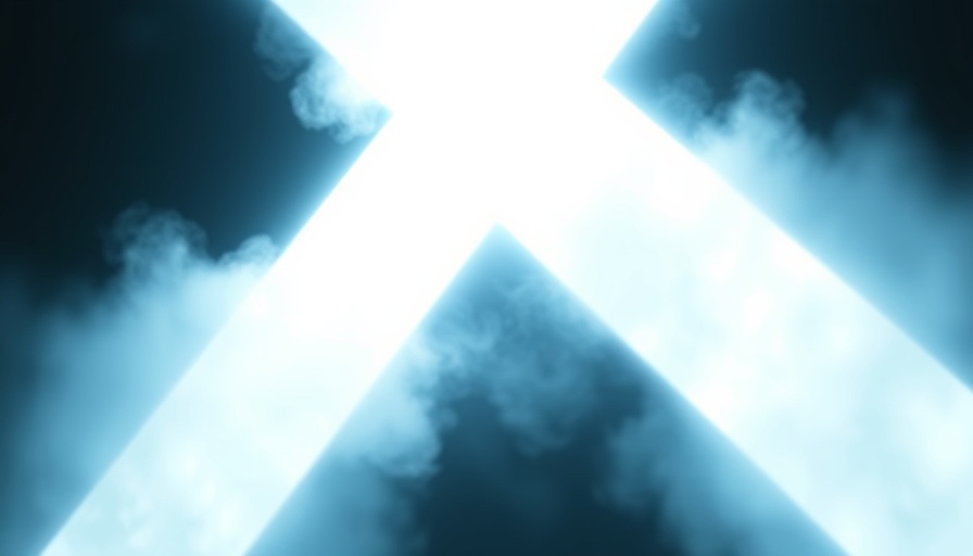 Glowing XChat symbol on a dark background