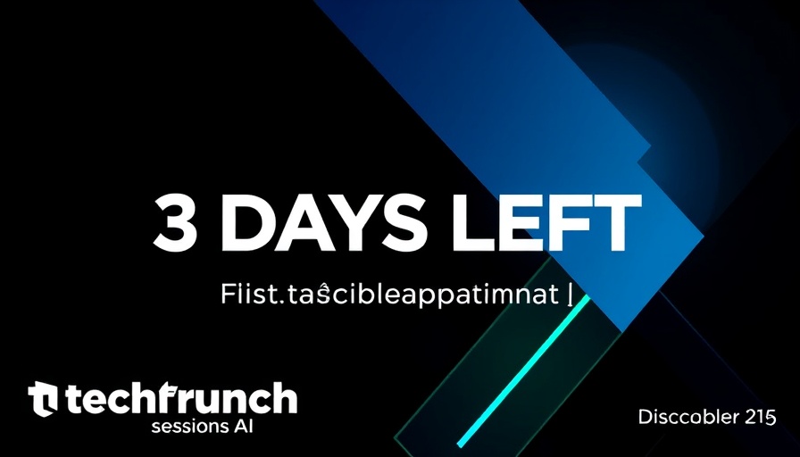 TechCrunch Sessions AI event promotional graphic with countdown.