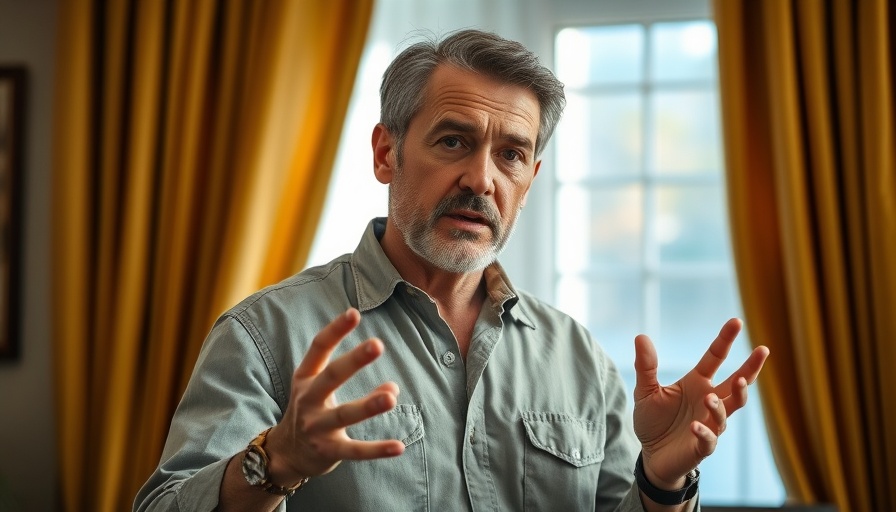 Casual man speaking indoors about business startup funding.