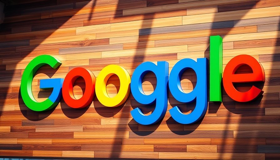 Google colorful logo on wooden backdrop for compliance settlement news.