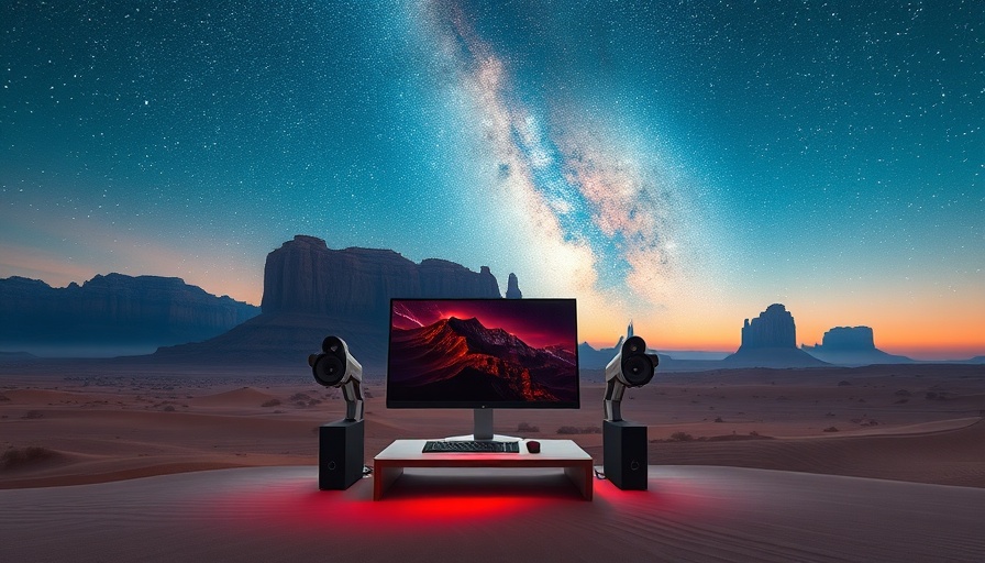 AI in IT Support desk in a futuristic desert with milky way.
