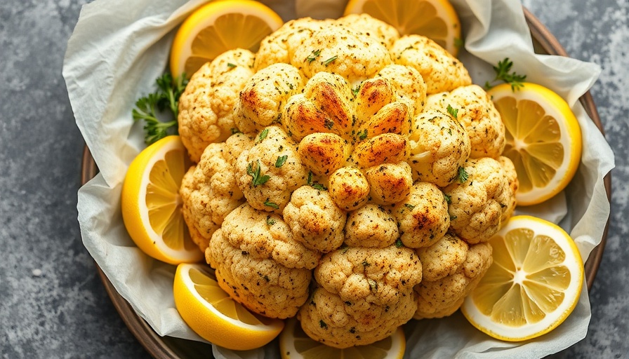 Delicious roasted cauliflower with herbs and lemon, healthy recipes.