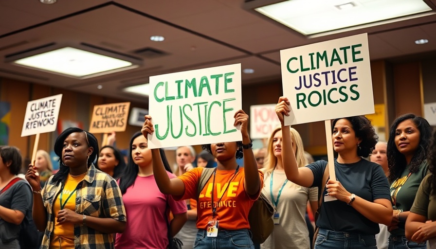 Activists holding signs on climate justice, promoting environmental regulations in ASEAN.