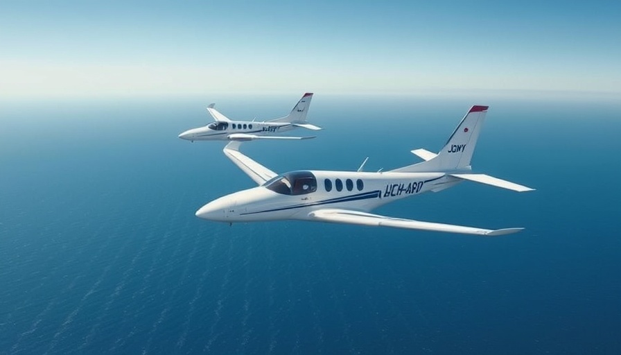 Joby Aviation aircraft flying over ocean horizon.