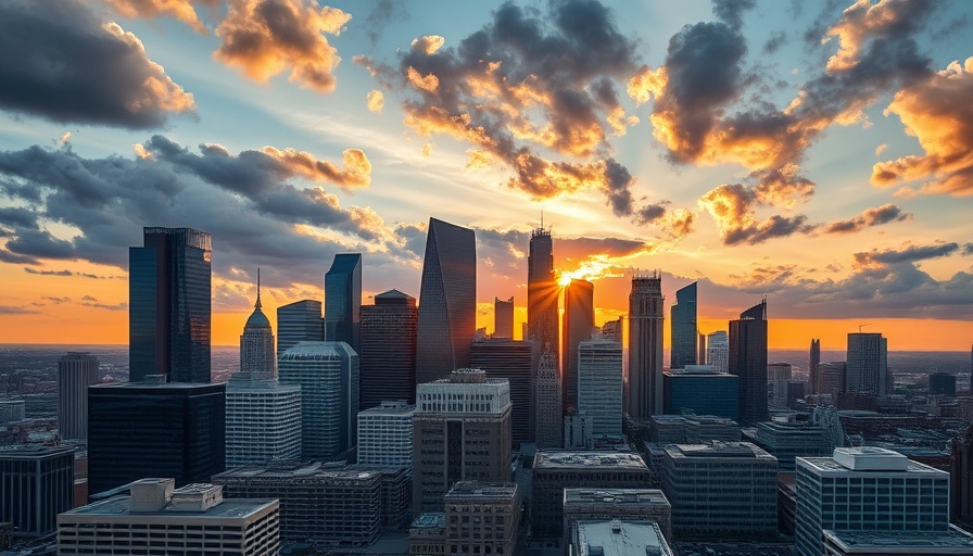 Scenic view of Detroit skyline at sunset highlighting summer activities.