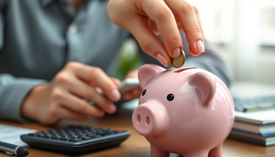 Hand inserting coin into piggy bank for personal loans for veterans.