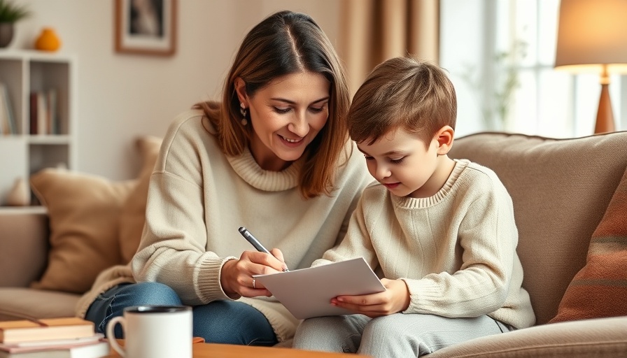 Mother and teacher observing young child's drawing emphasizing importance of early financial education.