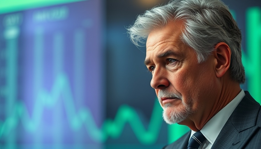 Cinematic photo of a thoughtful man discussing reliable partnerships against a financial backdrop.