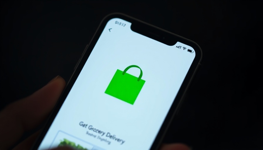 Smartphone showing grocery delivery app, highlighting business startup security risks.