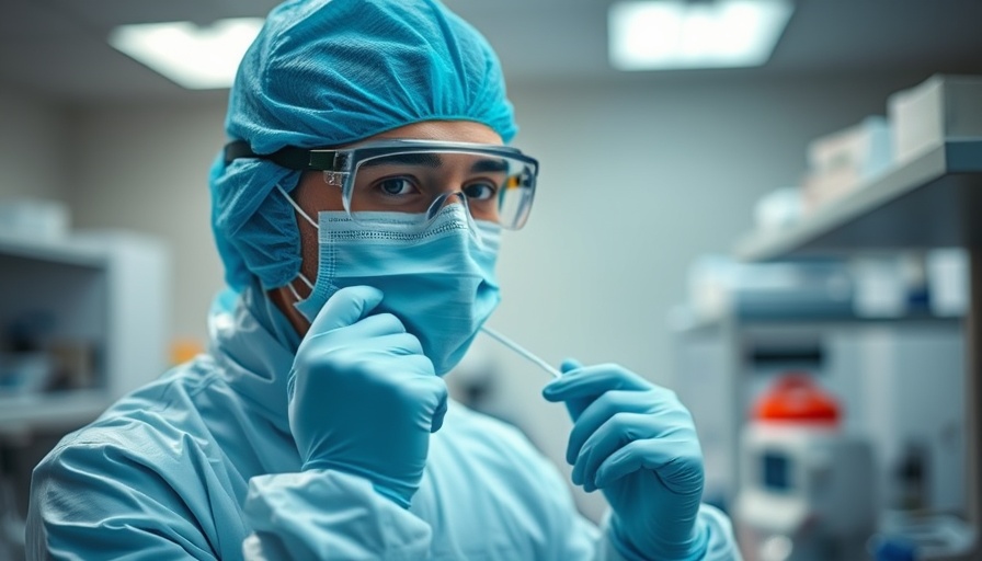 Medical worker in protective gear during antimicrobial resistance crisis.