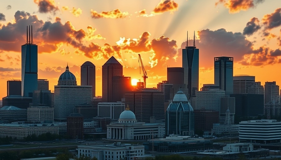 Detroit skyline showcasing diverse architecture at sunset, homes for sale Detroit.