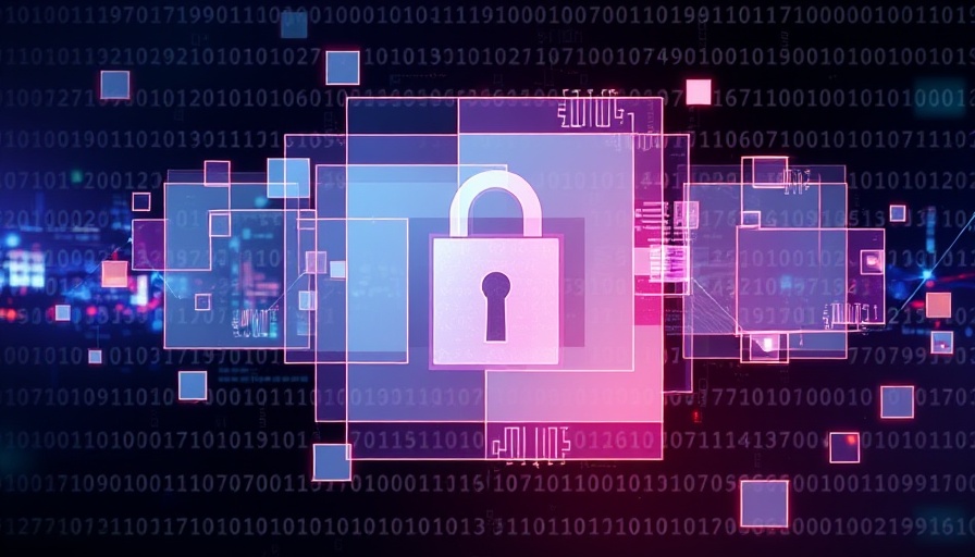 Abstract representation of automation security for startups with binary code.